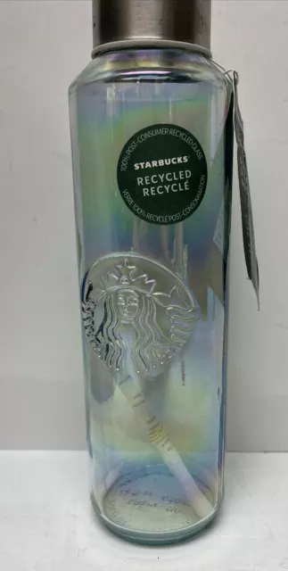 Starbucks Blue Recycled Glass Water Bottle Cup 22 oz Tumbler With
