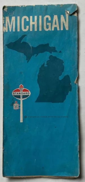 Vintage Standard Oil Michigan Road Map 1968