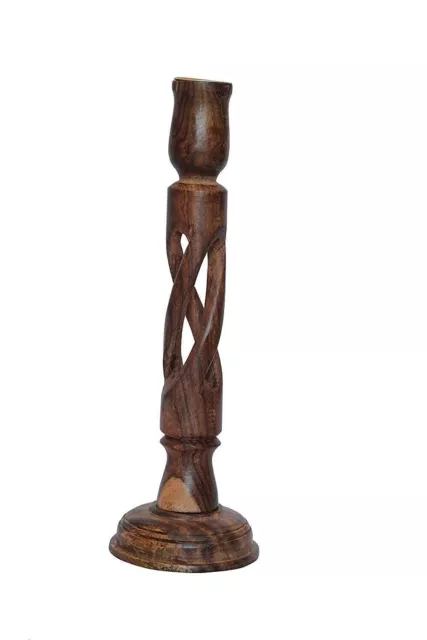 Vela de madera decorativa hecha a mano del pilar del soporte de la vela del...