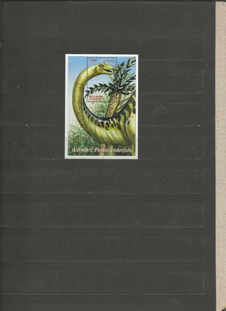 Gabun Dinosaurier Reptilien Fossile postfrisch ** 044 Block