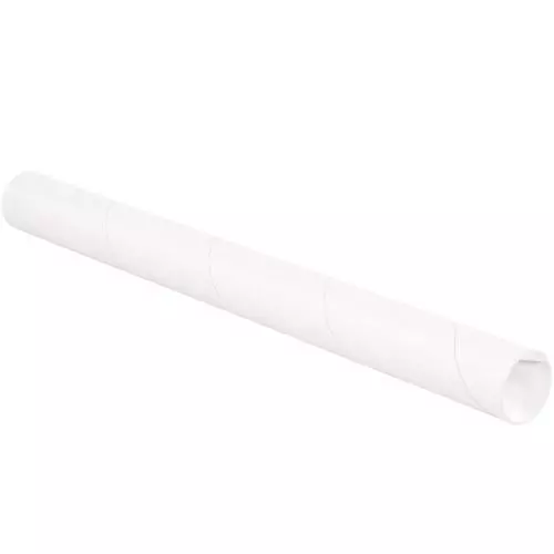 Myboxsupply 5.1x15.2cm Blanc Tubes avec Bouchons, 50 Par Étui