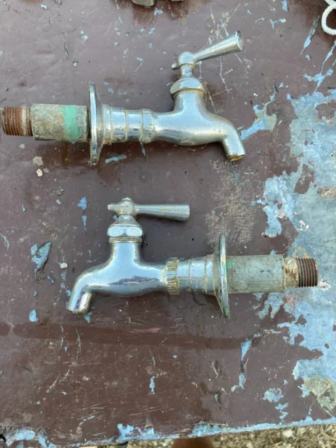 VINTAGE  HOT AND COLD WATER FAUCETS steampunk look at this