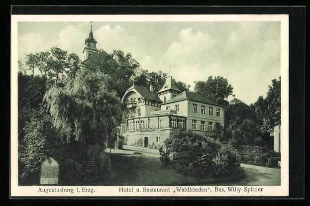 AK Augustusburg i. Erzg., Hotel u. Restaurant Waldfrieden