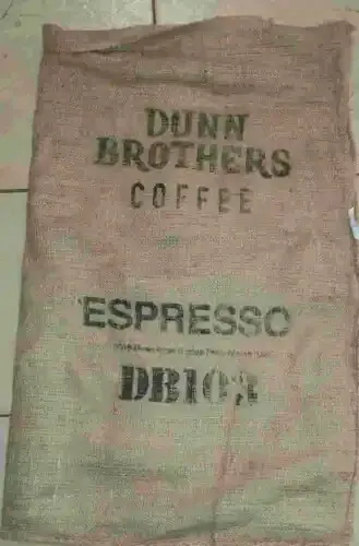 Large Expresso Coffee Bean Burlap Bag Sack, Wall Art, 30" X 17"   5 Available.
