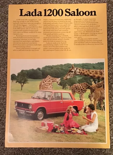 Lada 1200 Saloon Car Sales Brochure Leaflet  September 1978 Uk Market