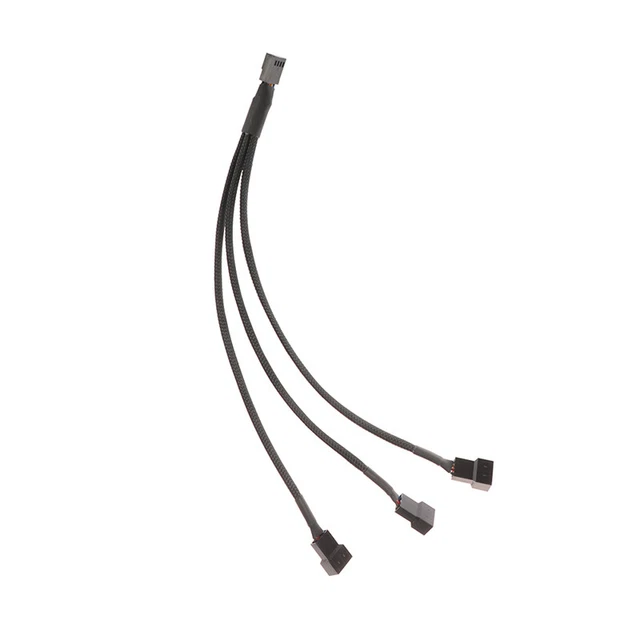 PC Adapter Fan 4pin PWM extender cable 4pin to 3 Ways Y Splitter Cable.Q1