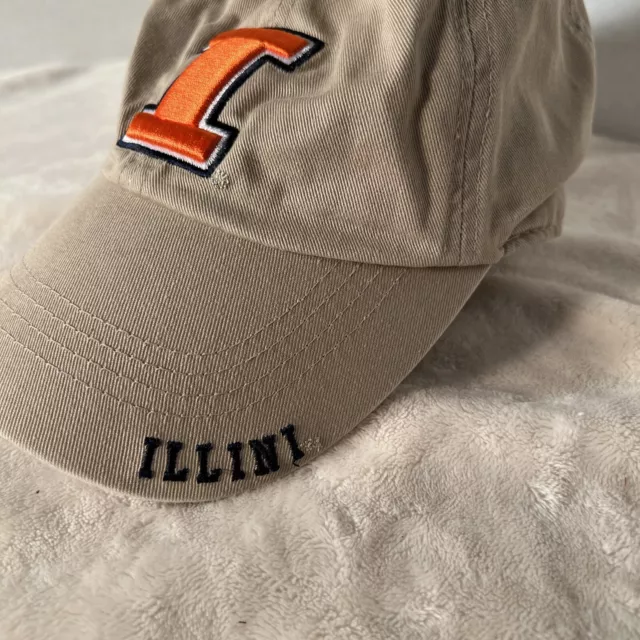 Fighting Illini Cap/Hat Tan With Orange Logo Adjustable