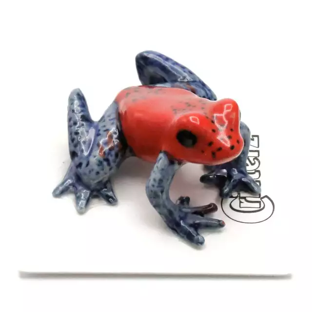 Little Critterz Red Frog- Dart Frog "Strawberry" - Miniature Porcelain Figurine