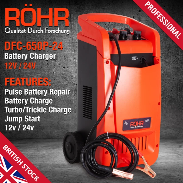 R HR CAR BATTERY Charger Heavy Duty Fast Maintainer Charge 12v 24v