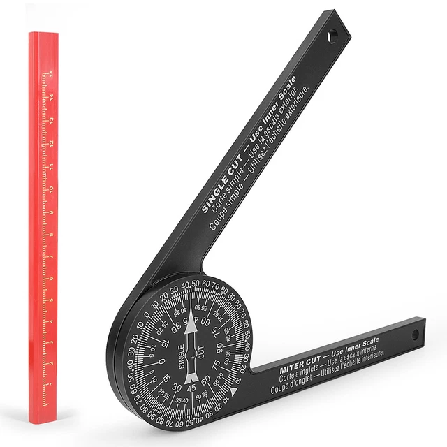 Miter Saw Protractor Angle Finder Level Meter Gauge Goniometer