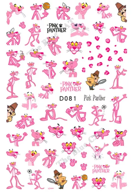 Nail Art Stickers Self Adhesive Transfers Pink Panther Nail Art Decoration