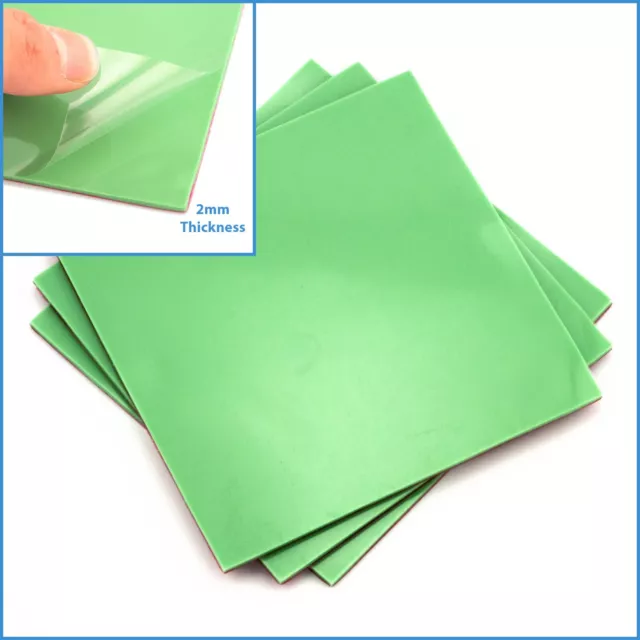 1pc Green 100x 100x 2mm Silicone Thermal Pad Sheet Computer CPU VGA Heatsink