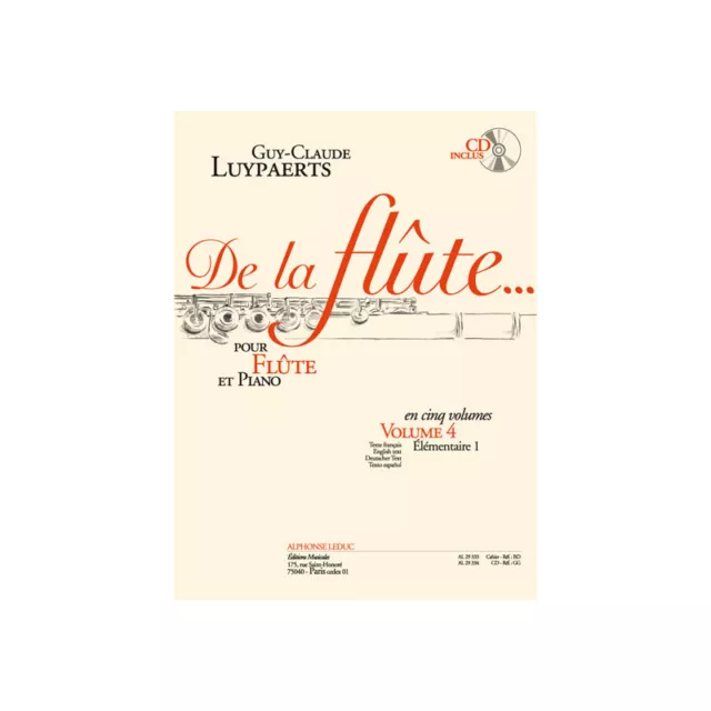 De la Flûte... Vol.4 - Guy-Claude Luypaerts (+ audio)