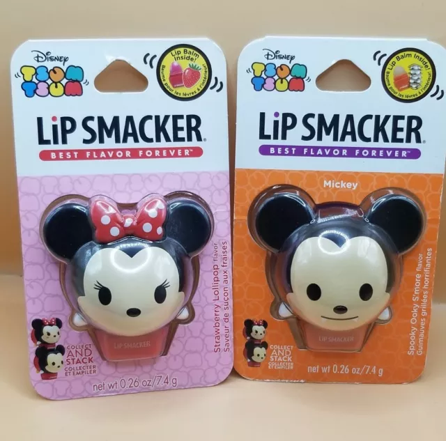 Disney Tsum Tsum Lip Smacker Lot Minnie & Mickey Mouse  NEW