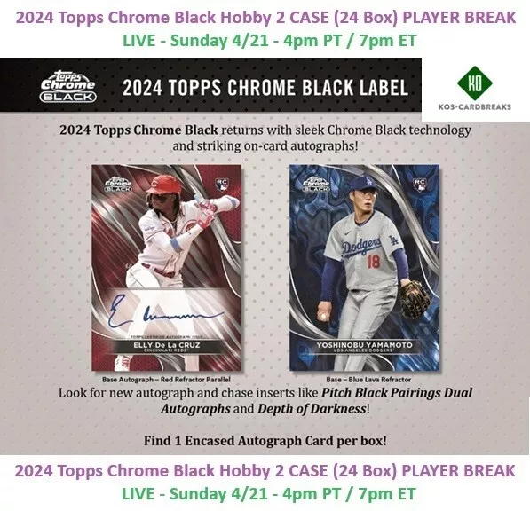 JUNIOR CAMINERO 2024 Topps Chrome Black 2 CASE 24 Box PLAYER BREAK 1