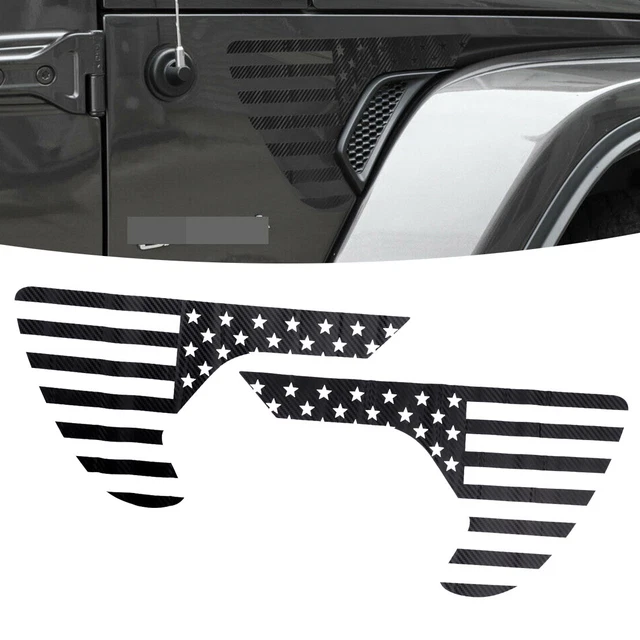 Car Fender Vent US Flag Sticker fit for Jeep Wrangler JL/JT Gladiator 2018-2020
