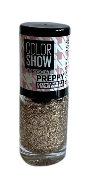 Maybelline Color Show Nail Polish Top Coat Glitter Shade 473 Top Coat Tweedy New