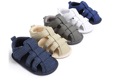 Newborn Baby Boy Soft Pram Shoes Toddler Pre Walker Summer Sandals 0-18 Months