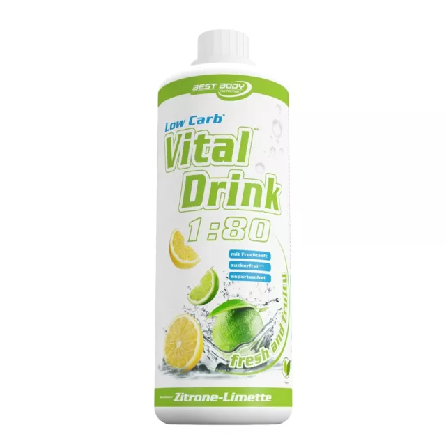 Best Body Nutrition Low Carb Vital Mineral Drink 1L Zitrone Limette
