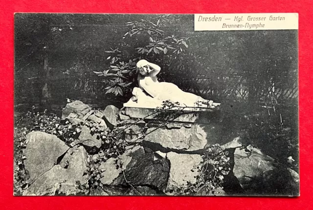 AK DRESDEN um 1910 Kgl. Grosser Garten Brunnen Nymphe     ( 117698