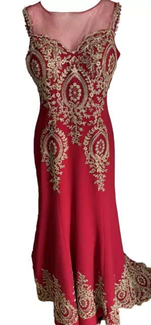 Abito da sera ballo di Capodanno abito da sposa taglia 40 L di Niobe oro rosso