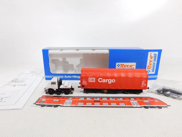 Wagon Roco HO 1/87 Bâché Cargo + Camion Unimog - Autriche - Occasion - 1921