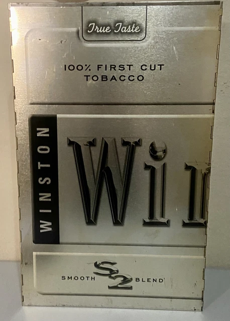 winston s2 cigarettes VINTAGE RJR WINSTON￼ S2 Large 2 FT Cigarette Pack Metal Store Display 7 LB  RARE $134.99