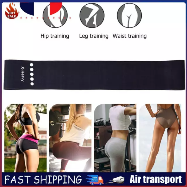 TPE Resistance Band Yoga Sports Butt Lift Squats Training Hip Loop (Black) FR