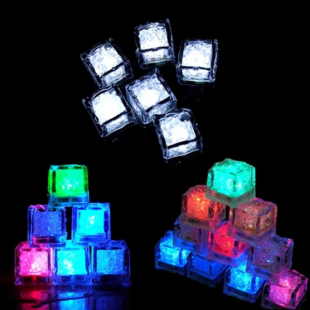 12pcs LED Ice Cubes Glowing Party  Flash Light Luminous  Wedding