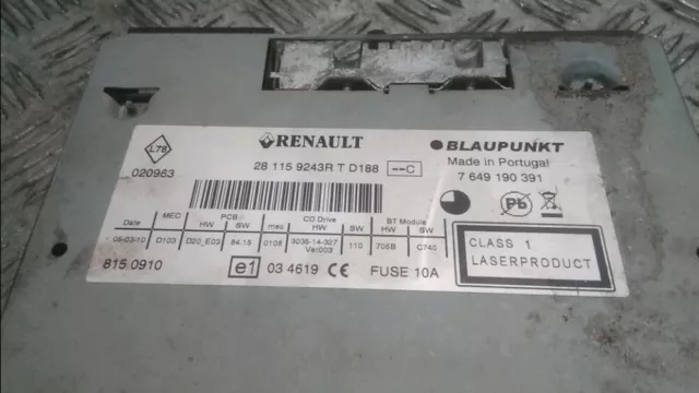 RADIO Renault Scénic III (JZ) 2010 281152936R 2