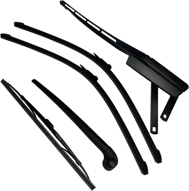 Front Right Passenger Side Windshield Wiper Arm ; & 2 Wipers Blade Set Pinch Tab