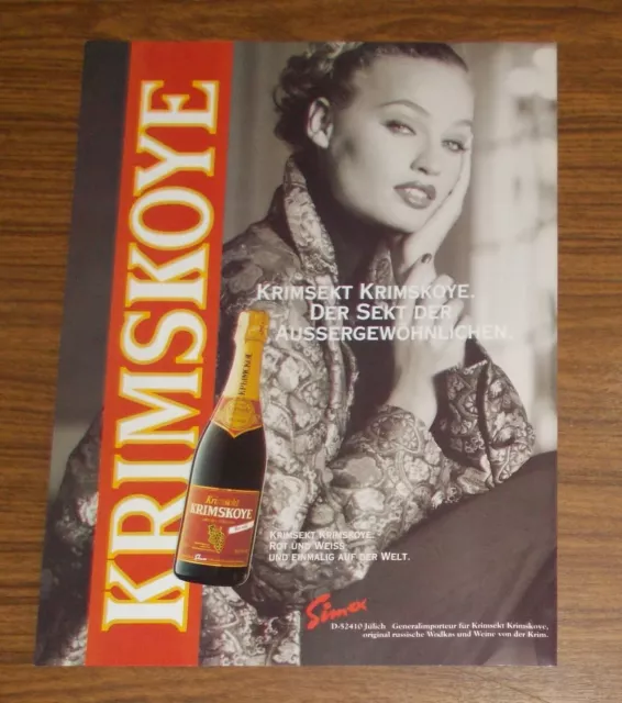 Seltene Werbung KRIMSEKT KRIMSKOYE - Der Sekt der Außergewöhnlichen 1996