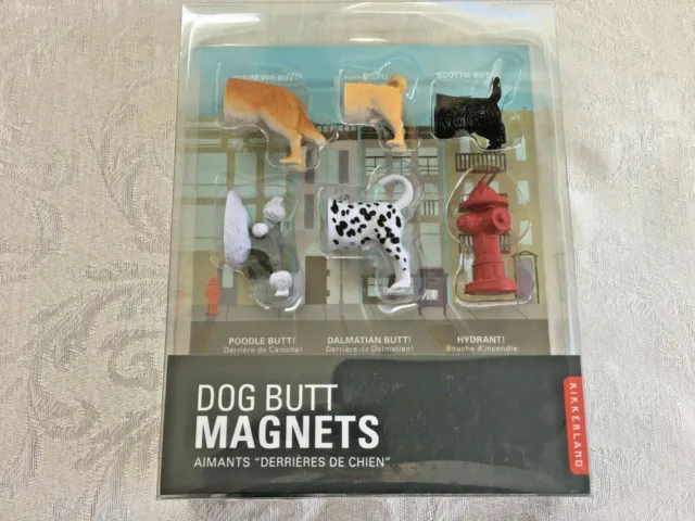 Kikkerland Dog Butt Refrigerator Magnets Set of 6 Animal Pet Humor Novelty Funny