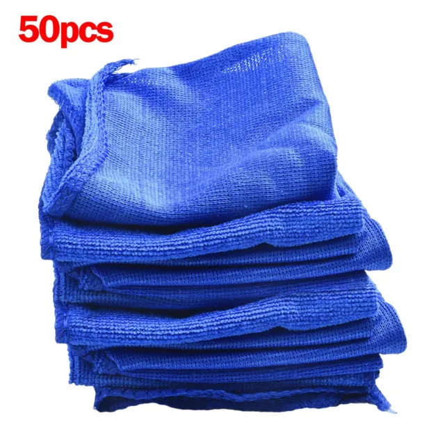 Pack de serviettes en microfibre bleue 30 x 30 cm chiffons de nettoyage absorban