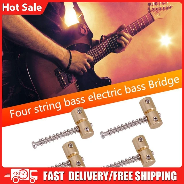 4pcs 4 Strings Brass Guitar Bridge Saddles for Electric Guitar Bass Bridges