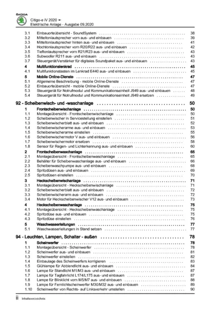 eBook Skoda Citigo-e IV (2019-2020) Reparaturanleitung Elektrische Anlage 3