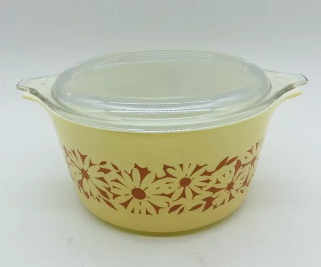 Vintage Pyrex Daisy Silhouette Promotional 473-B Casserole Dish MCM Lid