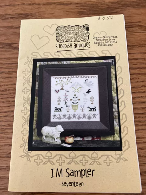 Sheepish Antiques Designs Cross Stitch Pattern “IM Sampler” Seventeen 17 NEW