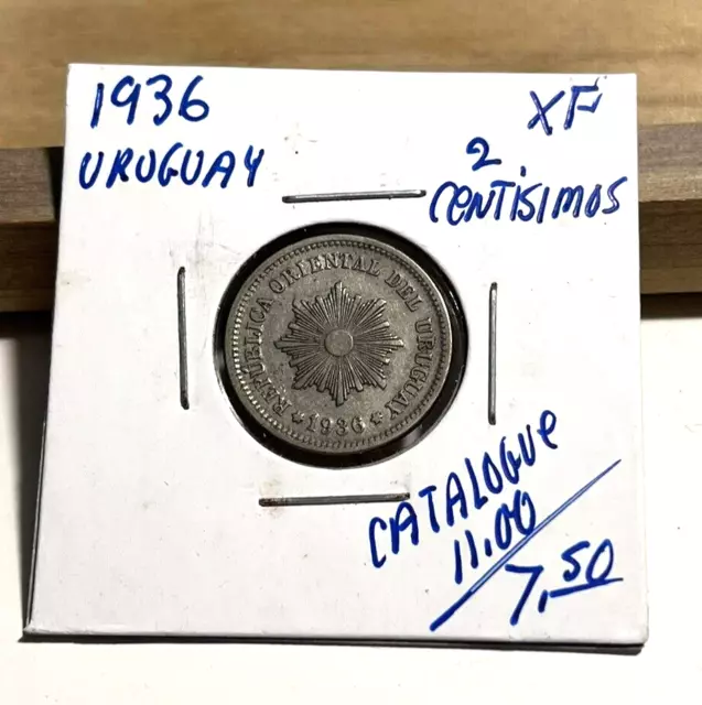 1936 Uruguay 2 Centesimos XF (INV F)