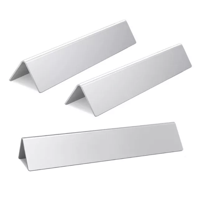 3Pcs Stainless Steel Heat Plate BBQ Gas Grill Replacement Kit 15x3.5 x2.5 in