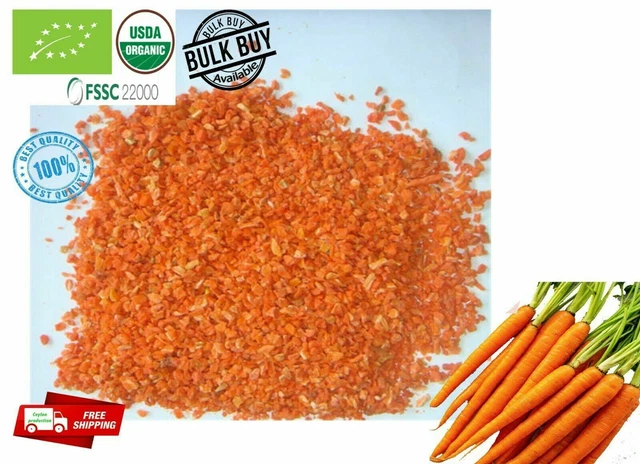 Getrocknete Bio-Karotte 1-2 mm Flocken für Suppe, Nudeln, gebratener Reis...