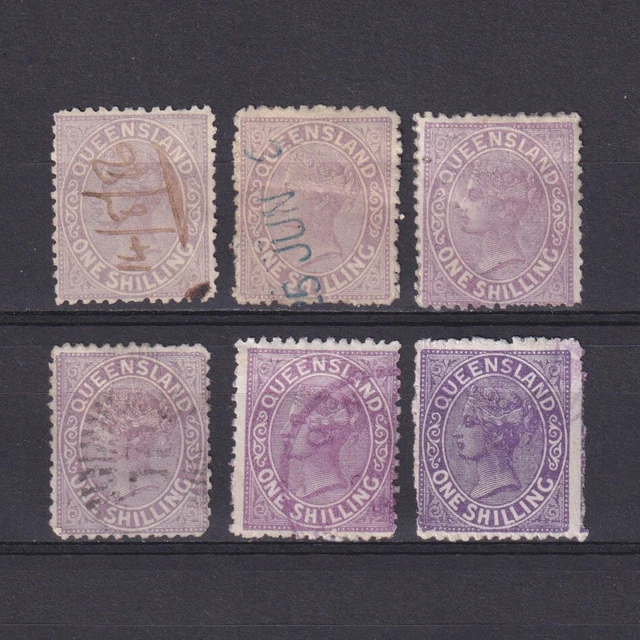 QUEENSLAND AUSTRALIA 1882, SG# 171-174, 1s violet shdes, Used