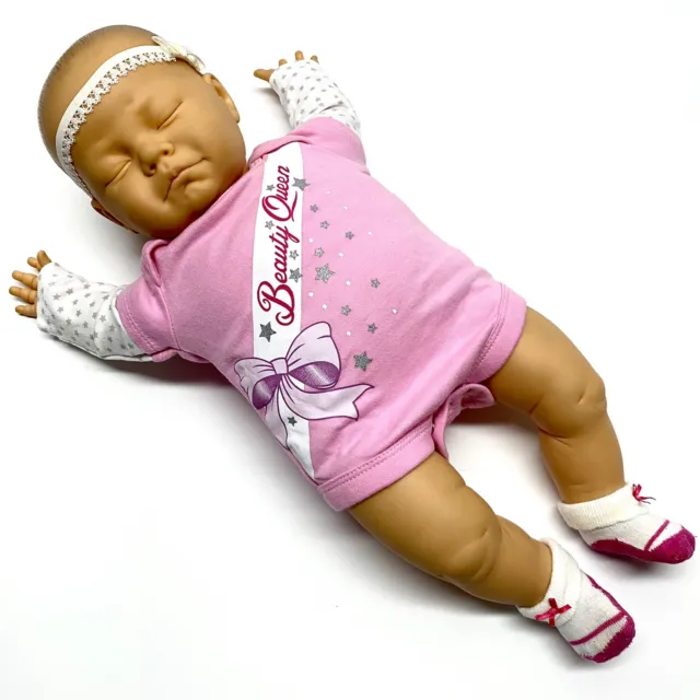 VTG Berjusa Sleeping Newborn Baby Doll Vinyl Cloth Body 21" Realistic Spain 1984