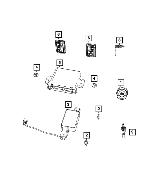 Genuine Mopar Integrated Key Fob Transmitter 68469565AA
