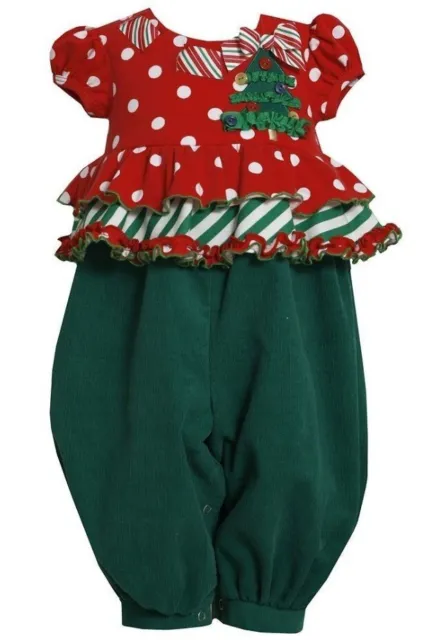 New Girls Bonnie Jean Christmas Tree Bodysuit Baby Toddler Size 2T