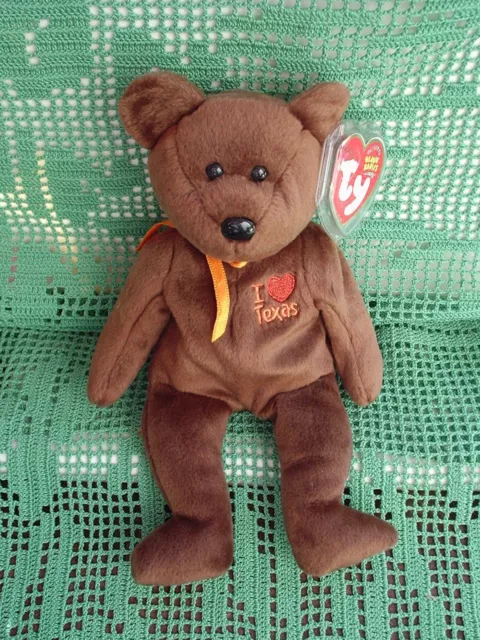 TY BEANIE BABIES "TEXAS" I Love BEAR Texas Gift Show EXCLUSIVE Rare 2004