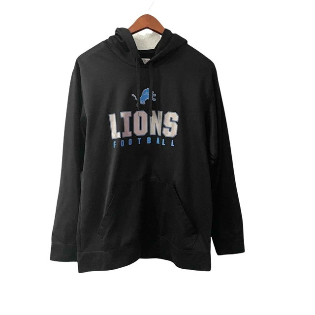 NFL Team Apparel Black Lions Football Black Pullover Hoodie Men's Size Medium
