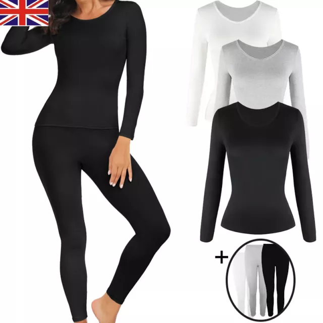 Women's Thermal Underwear Set Seamless Long Johns Base Layer Tops And Bottom New