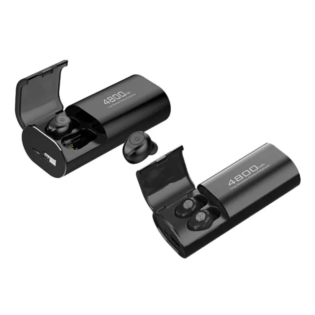 True Wireless Earbuds Bluetooth Headphones with 4800mAh Wireless Charging Case