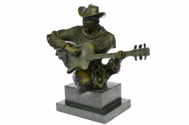 Art Déco Große Dali Musik Musiker Gitarre Player Jazz Bronze Figur Statue Kunst